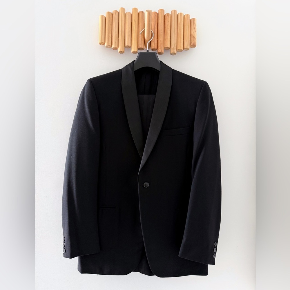 Samuelsohn Tuxedo Black Shawl Collar Wool 40R 42R Pleated Pants Holt Renfrew